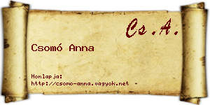 Csomó Anna névjegykártya