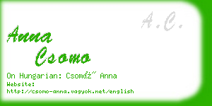 anna csomo business card